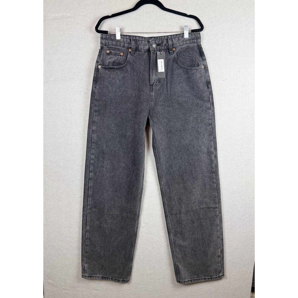 NWT Motel Denim Jeans Parallel Black Wash Wide Leg‎ Pants Sz L/33L